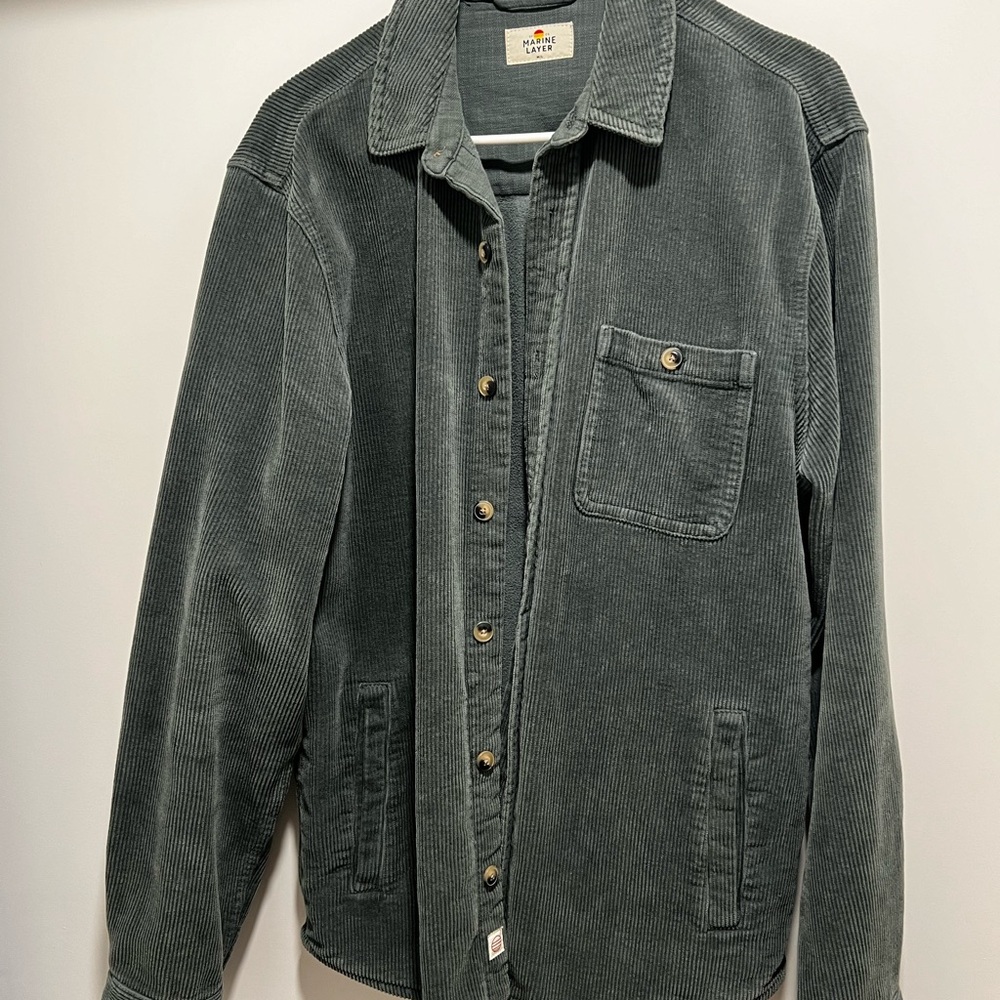 Marine Layer Dark Green Corduroy Shirt Jacket M/L “Marge”